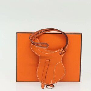 HERMES Paddock Sailor Charm Leather Brown Auth
